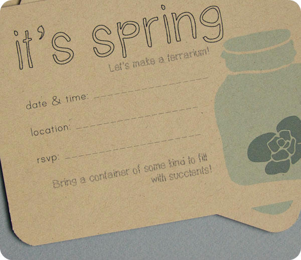Printable Terrarium Party Invite