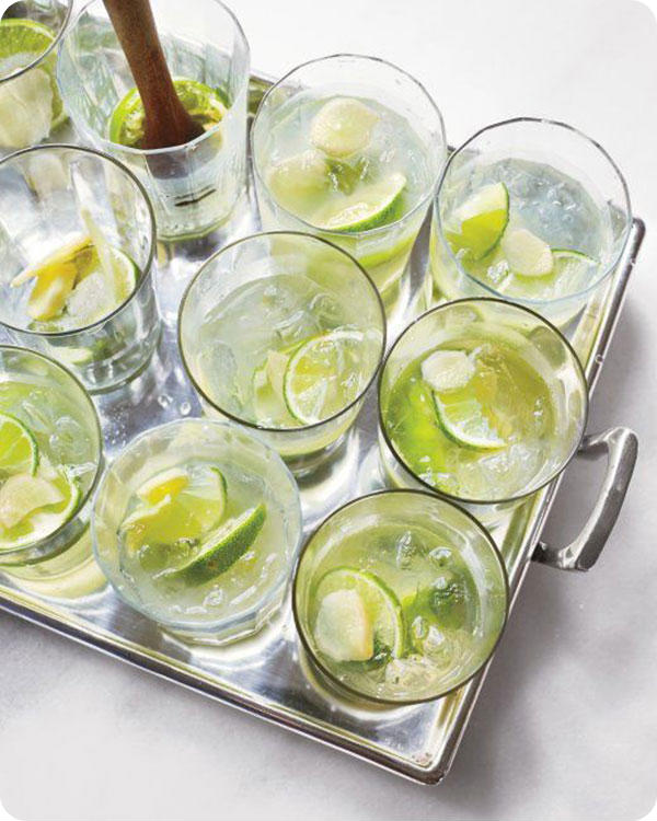 Backyard movie night menu: Ginger Caipirinhas
